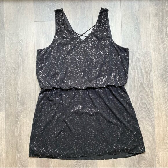 Signature Reitmans Dress Speckled Sleeveless Criss Cross Black Size 2x - Picture 6 of 16